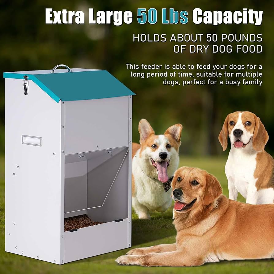 バーベキュー・調理用品 GRANTS OF DALVEY Pet Supplies : ZHEQOGZH Automatic Gravity Dog Feeder Large